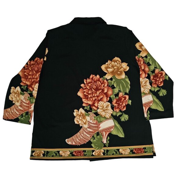 ModeLia Women's Floral Print Button Front 3/4 Sleeve Shirt Size Medium - Picture 3 of 11